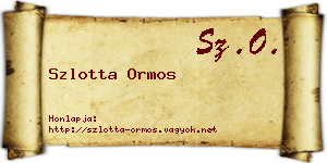 Szlotta Ormos névjegykártya
